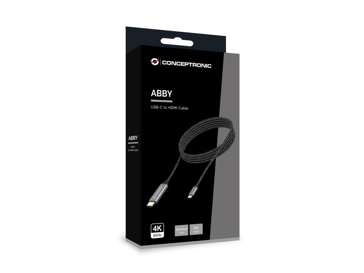 Conceptronic ABBY10G USB-C to HDMI Male to Male 4K60Hz cable 2m Black