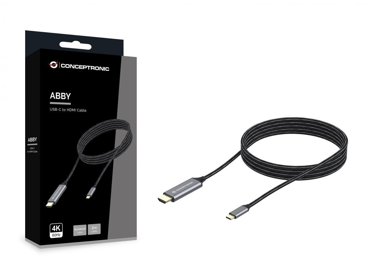 Conceptronic ABBY10G USB-C to HDMI Male to Male 4K60Hz cable 2m Black