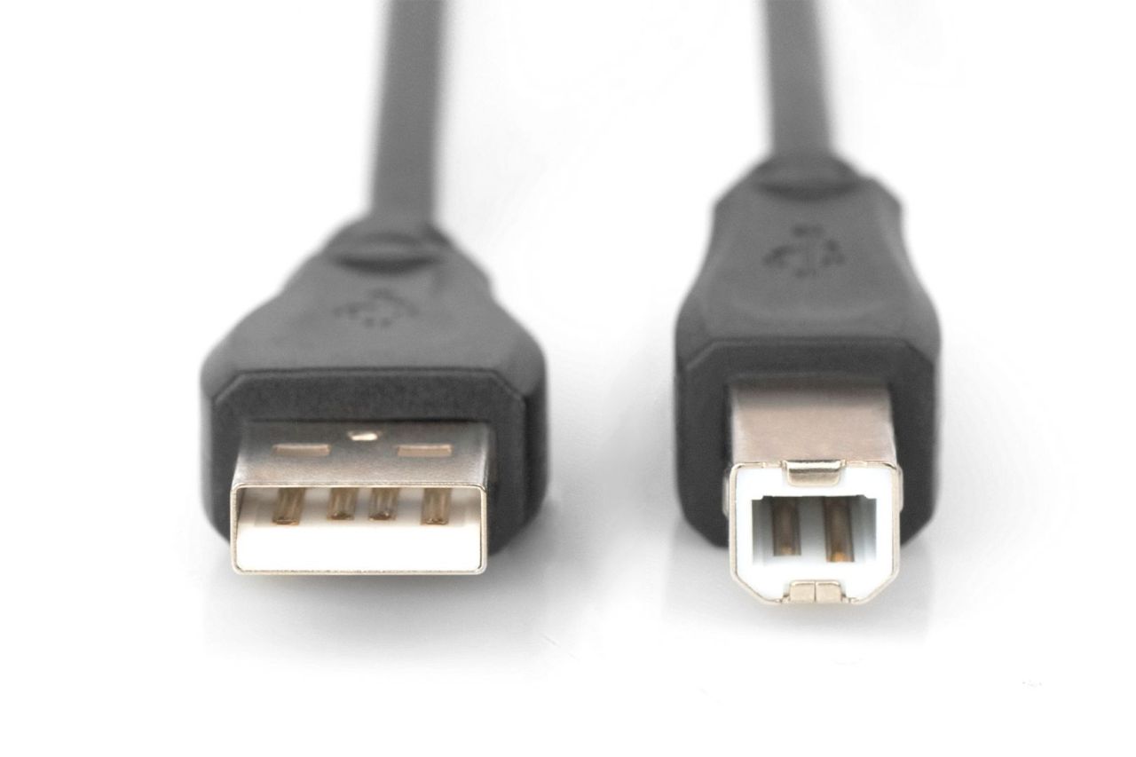 Digitus USB 2.0 connection cable, USB A to USB B 3m Black Digitus USB 2.0 connection cable, USB A to USB B 3m Black