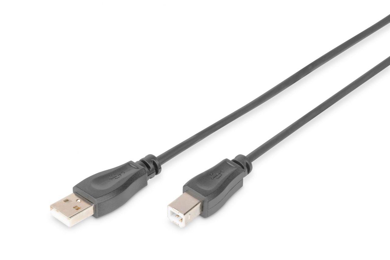 Digitus USB 2.0 connection cable, USB A to USB B 3m Black Digitus USB 2.0 connection cable, USB A to USB B 3m Black