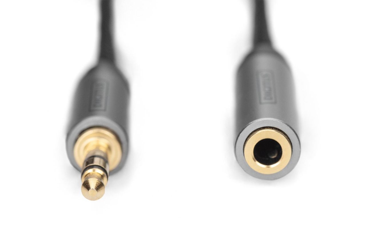 Digitus Audio Extension Cable, 3.5 mm jack to 3.5 mm socket 1m Black Digitus Audio Extension Cable, 3.5 mm jack to 3.5 mm socket 1m Black