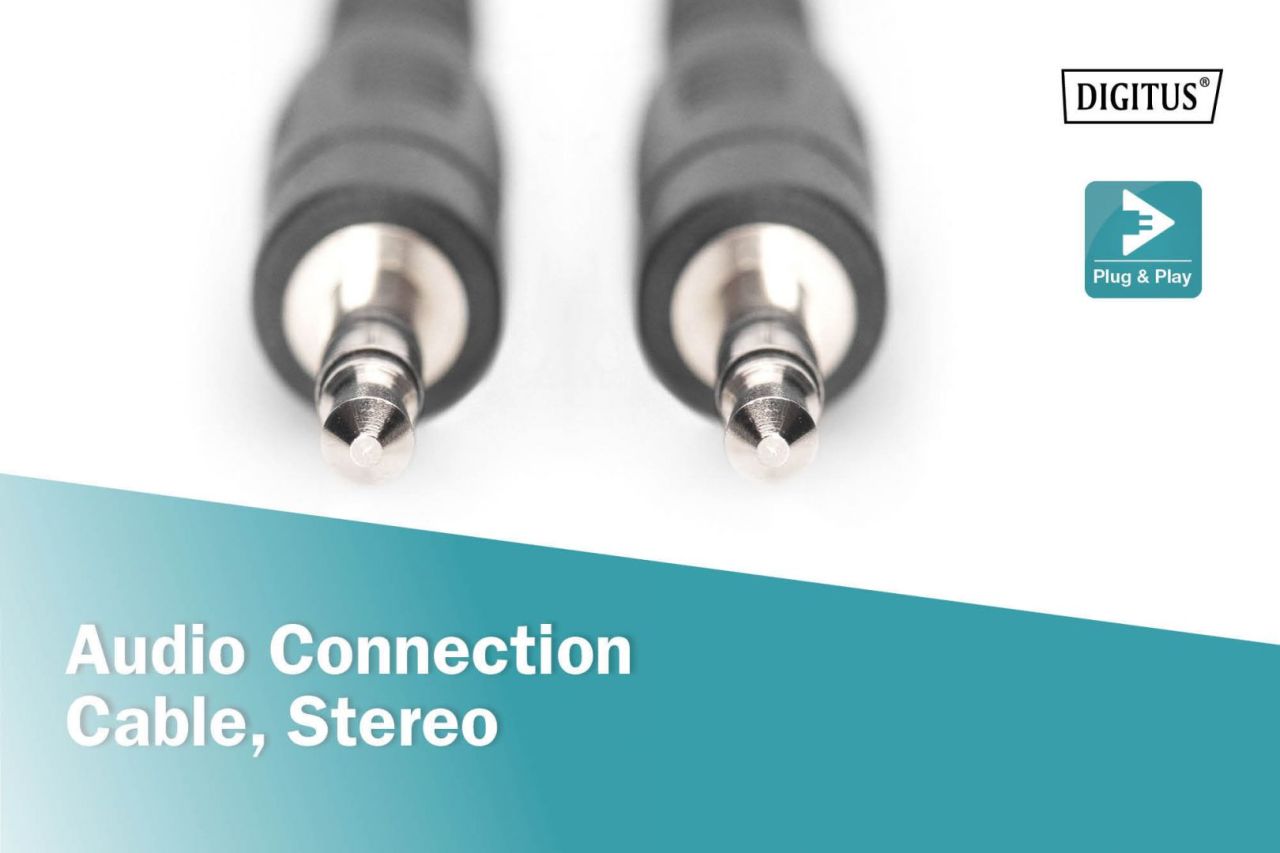 Assmann Audio connection cable, stereo 3.5mm 1,5m Black