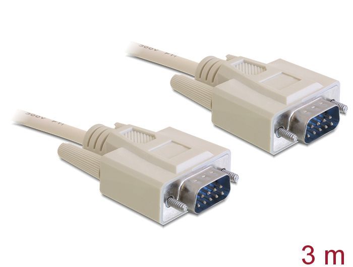 DeLock Serial RS-232 Sub-D9 male > RS-232 Sub-D9 male 3m cable DeLock Serial RS-232 Sub-D9 male > RS-232 Sub-D9 male 3m cable