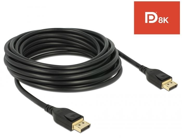DeLock DisplayPort cable 8K 60 Hz 5m DP 8K certified Black DeLock DisplayPort cable 8K 60 Hz 5m DP 8K certified Black