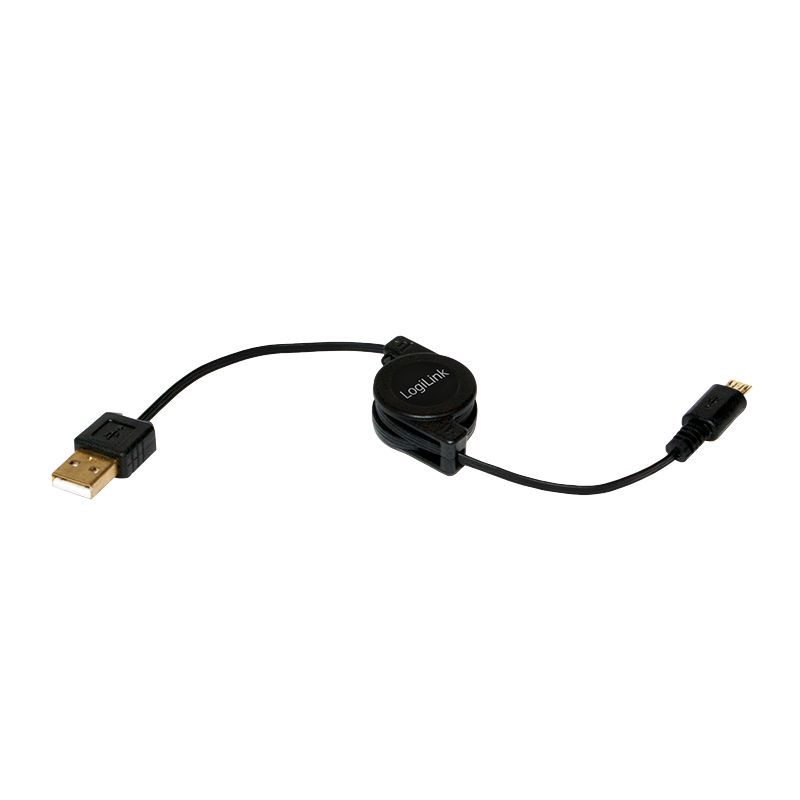 Logilink USB A Male to microUSB B Male cable with Gold Shell & Contacts