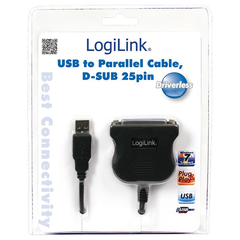 Logilink UA0054A USB to D-SUB 25 cable adapter 1,8m Black