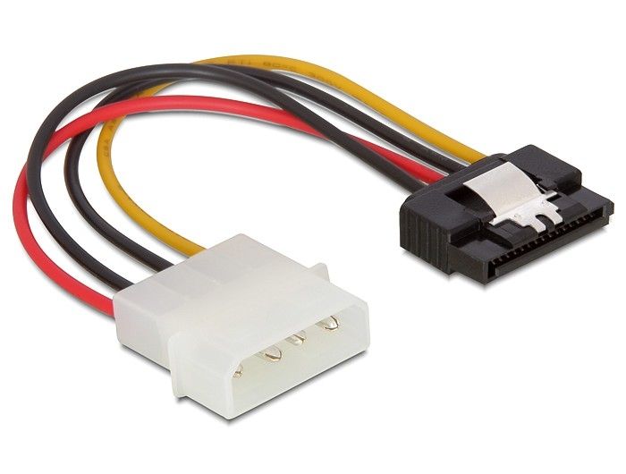DeLock Cable Power SATA HDD > Molex 4 pin male with metal clip straight DeLock Cable Power SATA HDD > Molex 4 pin male with metal clip straight