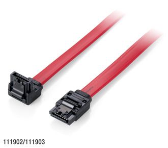 EQuip SATA3 adatkábel, 1m, L alak Red