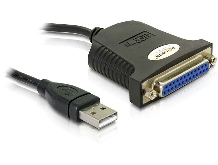 DeLock USB 1.1 to Parallel Adapter Cable 0,8m Black DeLock USB 1.1 to Parallel Adapter Cable 0,8m Black