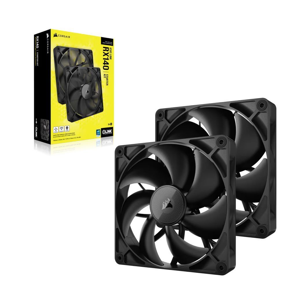 Corsair iCUE LINK RX140 140mm PWM Fan Twin Starter Kit Corsair iCUE LINK RX140 140mm PWM Fan Twin Starter Kit