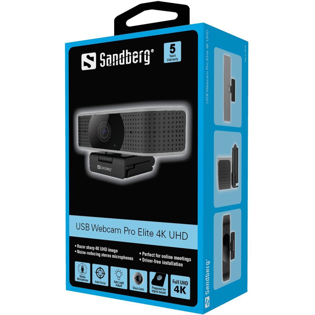 Sandberg USB Pro Elite 4K UHD Webkamera Black