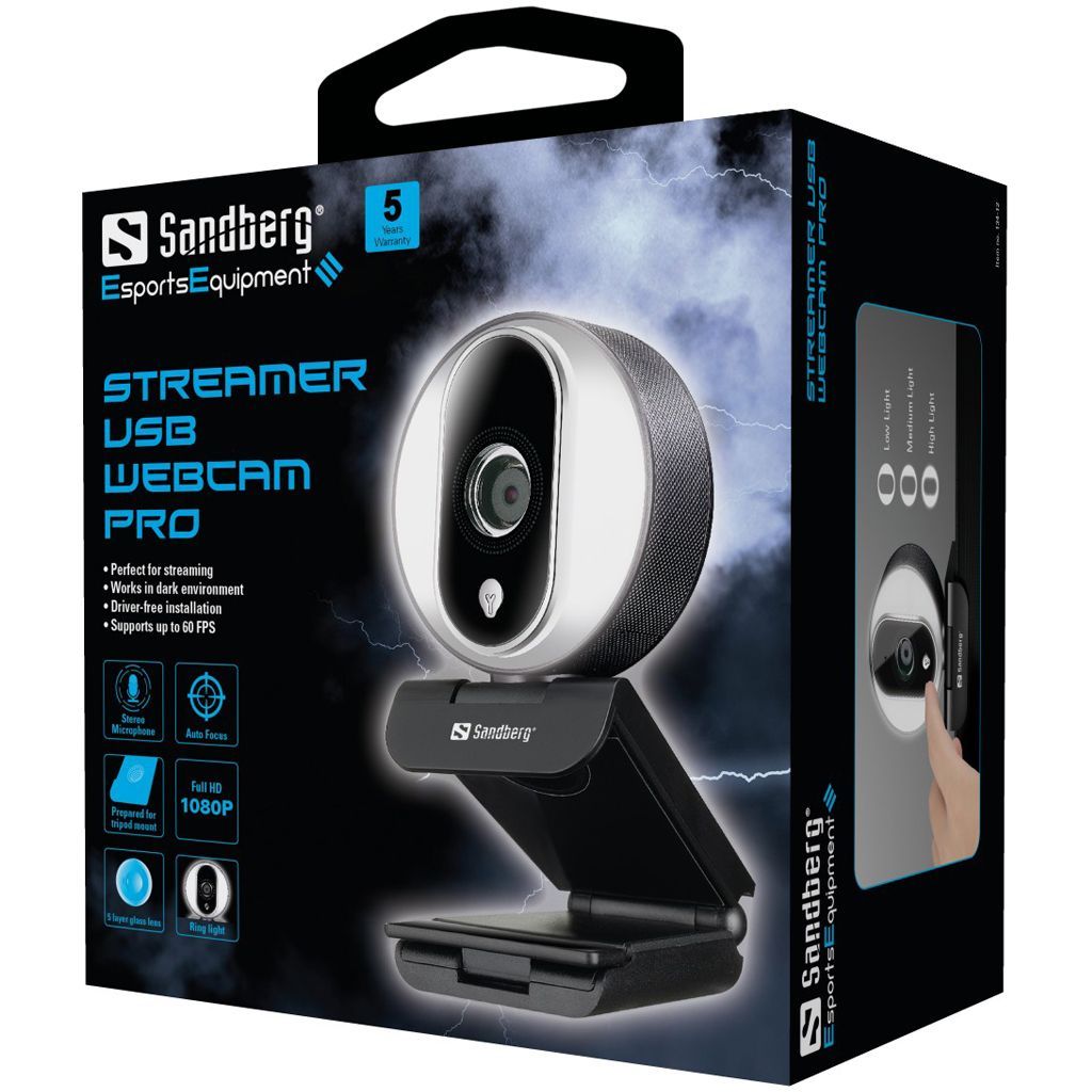 Sandberg Streamer Pro Webkamera Black/Silver