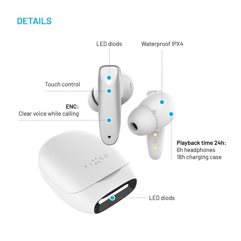 FIXED Gamer füllhallgató, fehér FIXED Gamer füllhallgató, fehér