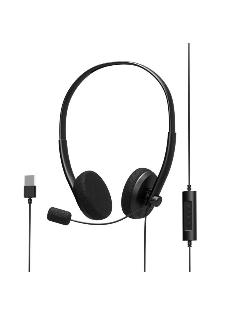 Port Designs Office USB Stereo Headset Black