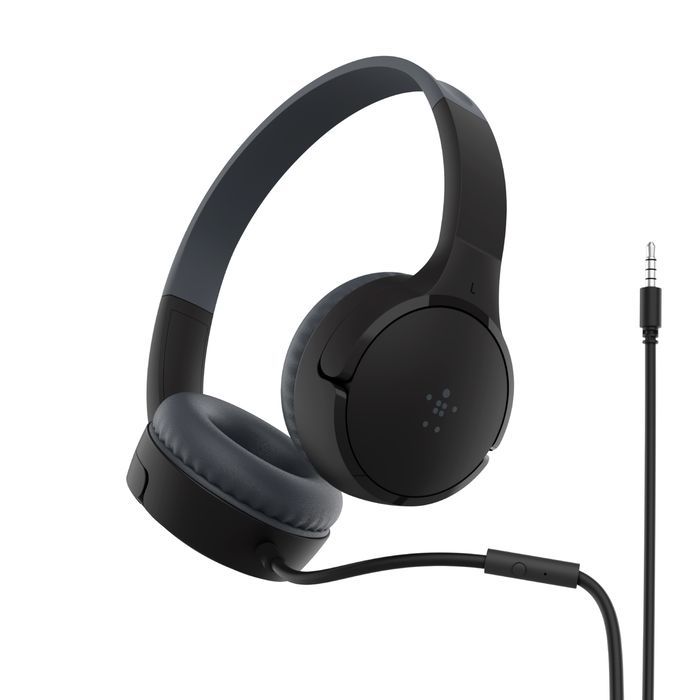 Belkin SoundForm Mini Wired On-Ear Headphones for Kids Black