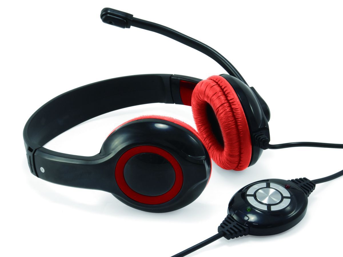 Conceptronic CCHATSTARU2R Headset Black/Red