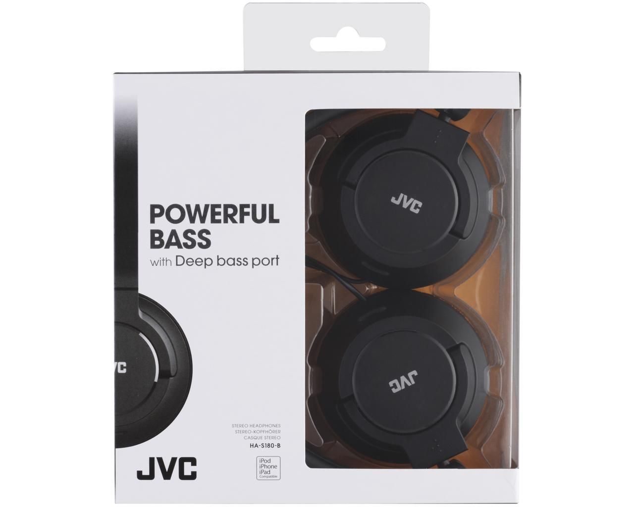 JVC HA-S180-B-E Lightweight Headphones Black