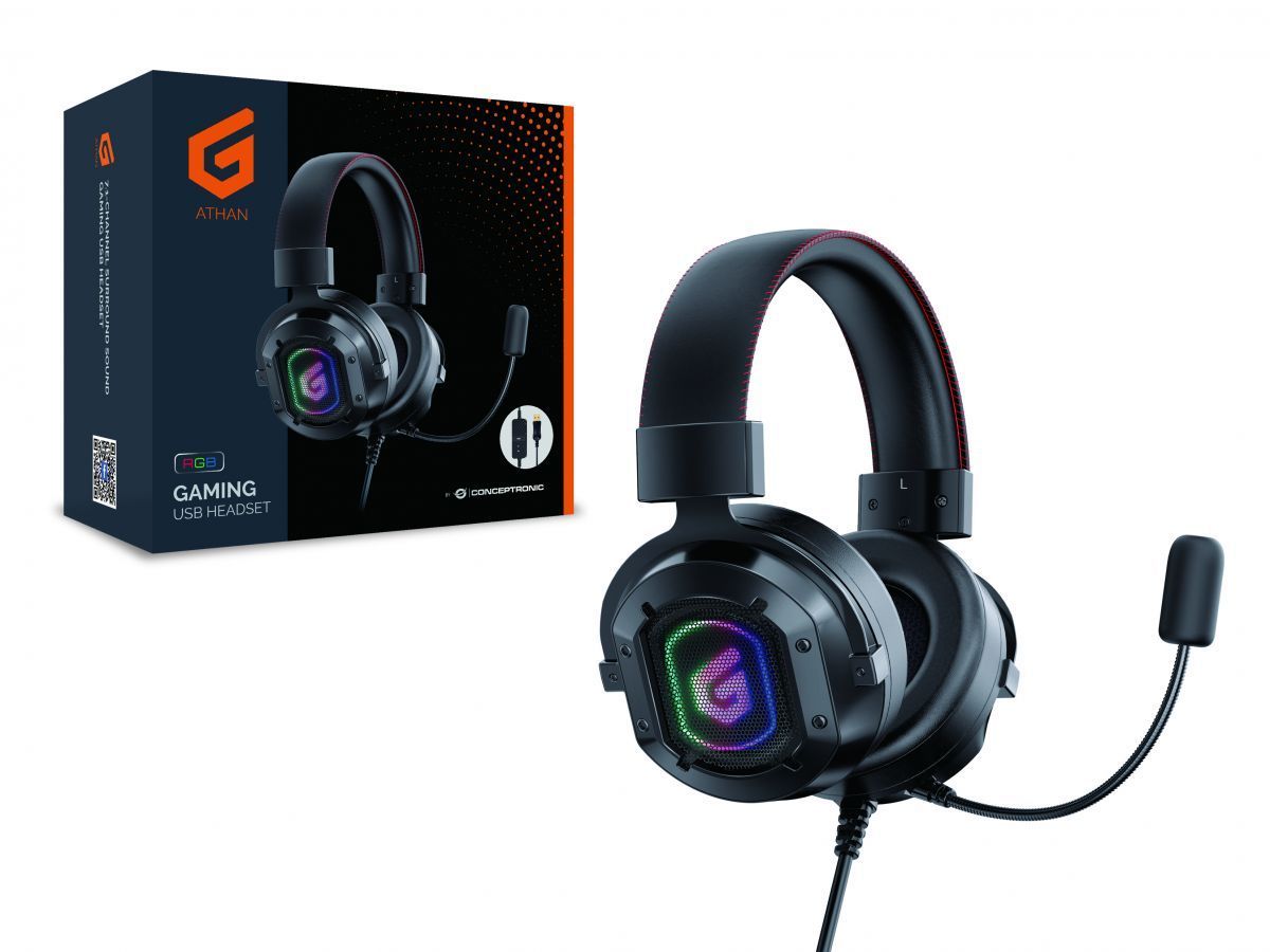 Conceptronic ATHAN02B RGB Gaming Headset Black