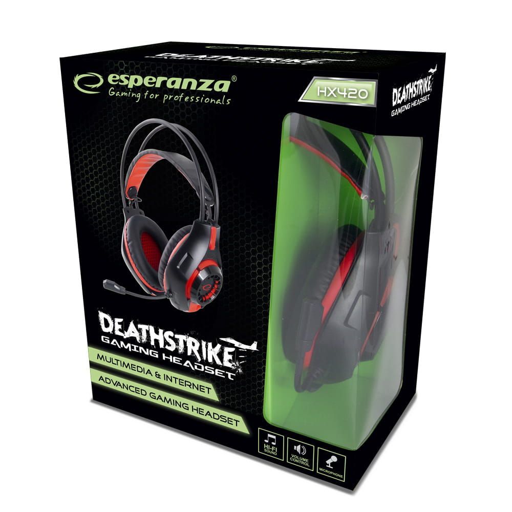 Esperanza EGH420R DeathSrtike Gaming Headset Black/Red