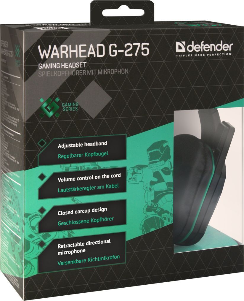 Defender Warhead G-275 Gaming headset Black/Green