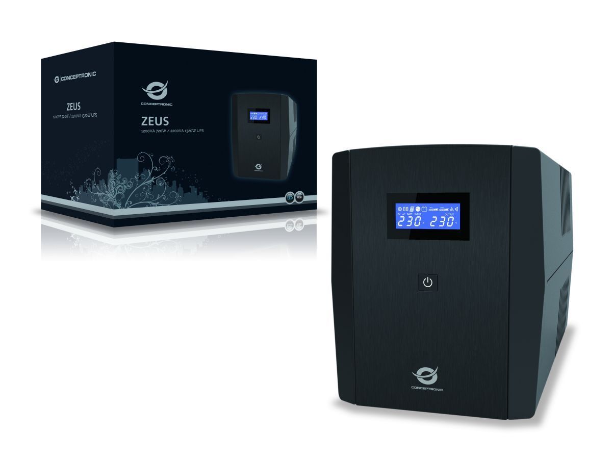 Conceptronic ZEUS04EM 2200VA 1320W UPS IEC Schuko