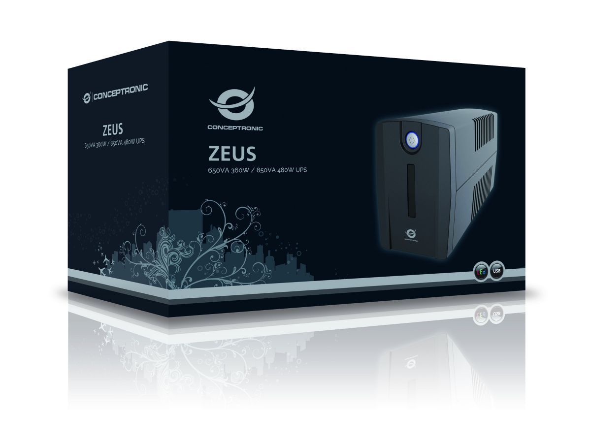 Conceptronic ZEUS01ES 650VA 360W UPS Schuko