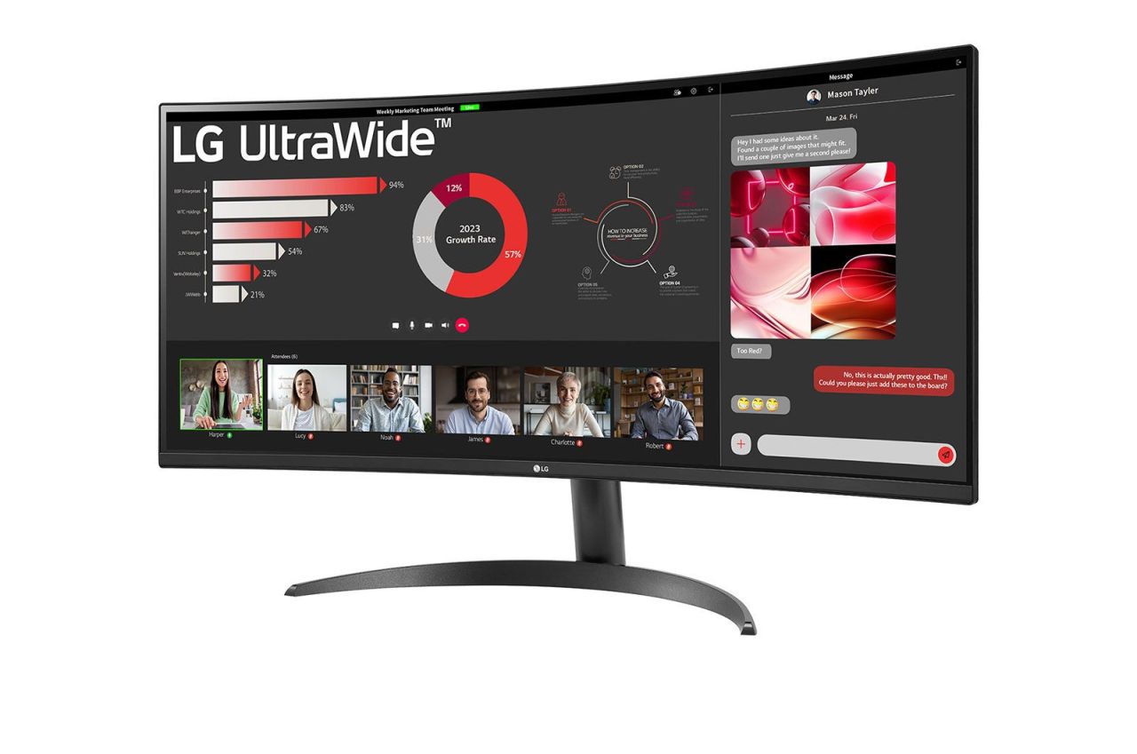 LG 34" 34WR50QK-B LED Curved