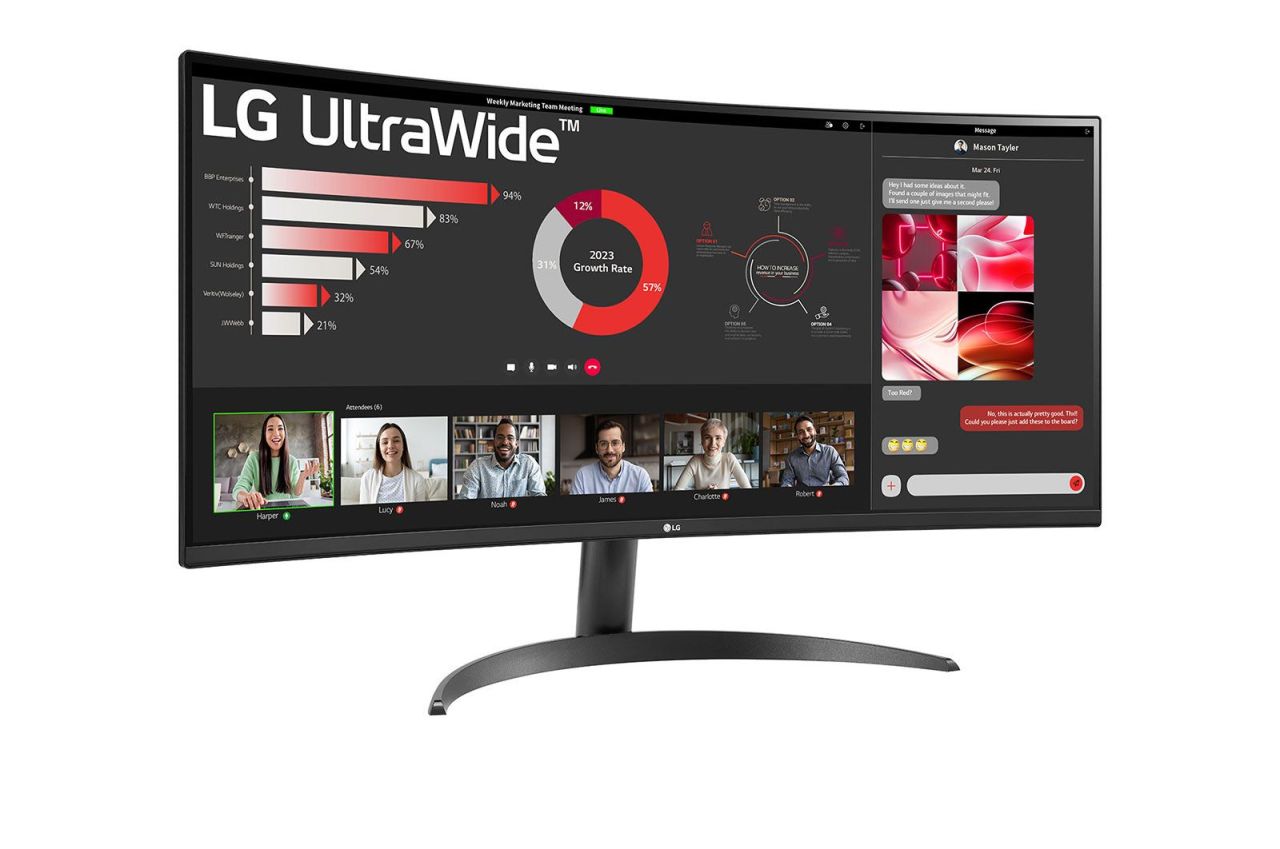 LG 34" 34WR50QK-B LED Curved