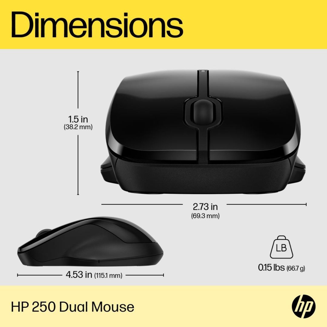 HP 250 Dual Wireless Mouse Black HP 250 Dual Wireless Mouse Black