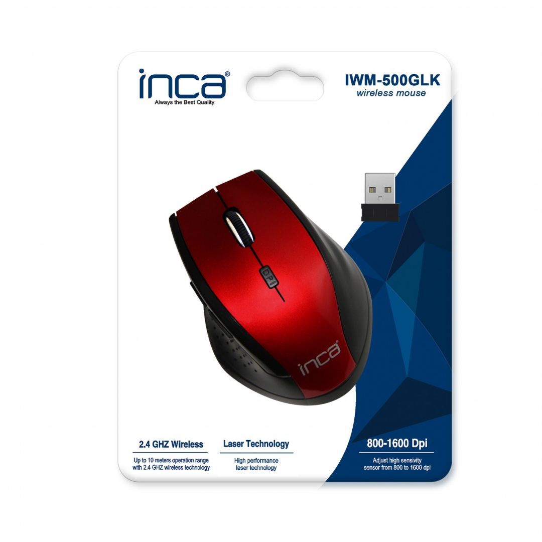 INCA IWM-500GLK Wireless Mouse Red/Black