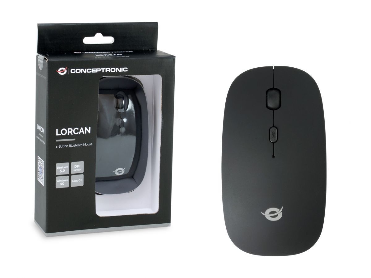 Conceptronic LORCAN01B 4-Button Bluetooth Mouse Black