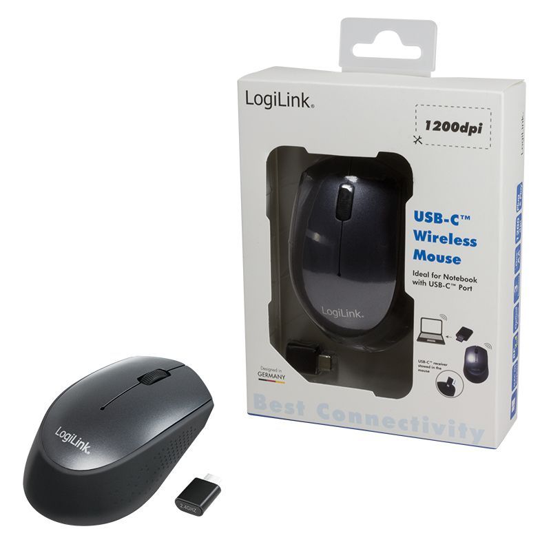 Logilink ID0160 USB-C Wireless Optical mouse Black