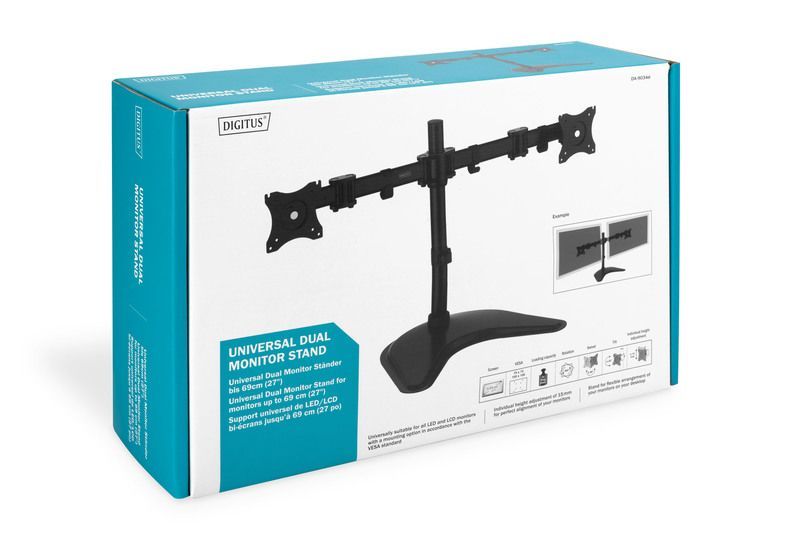 Digitus DA-90348 Universal Dual Monitor Stand Black