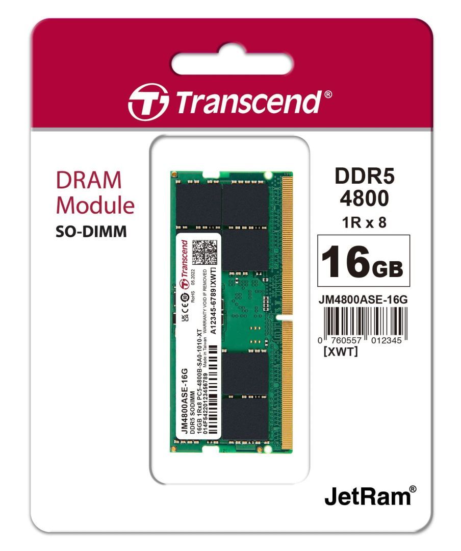 Transcend 16GB DDR5 4800MHz SODIMM