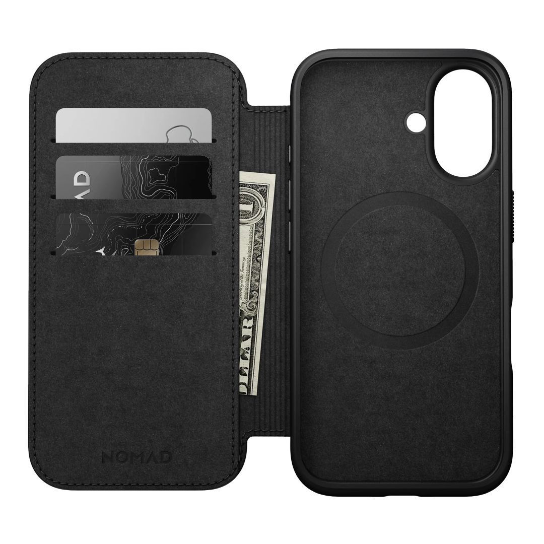 Nomad Modern Leather Folio iPhone 16 Black