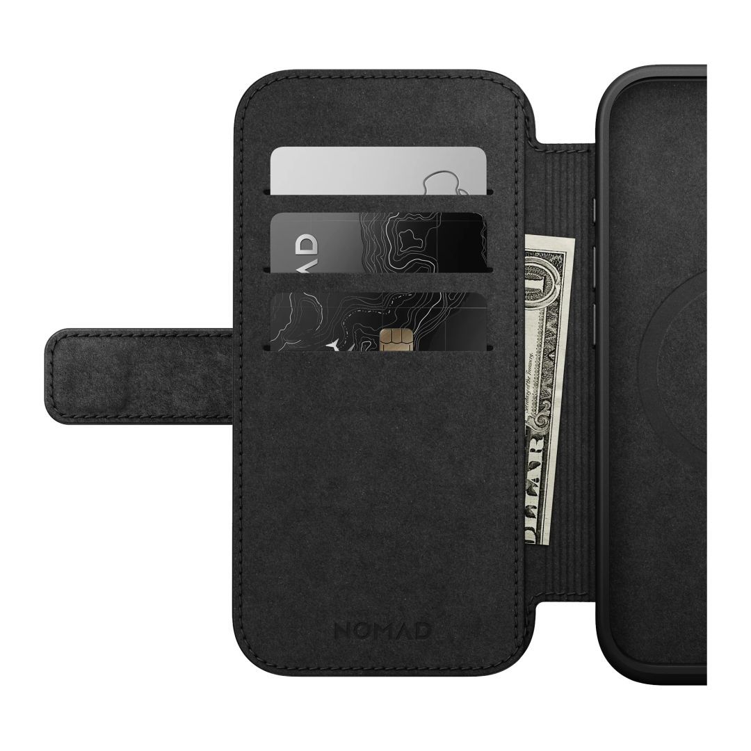 Nomad Modern Leather Folio iPhone 16 Black