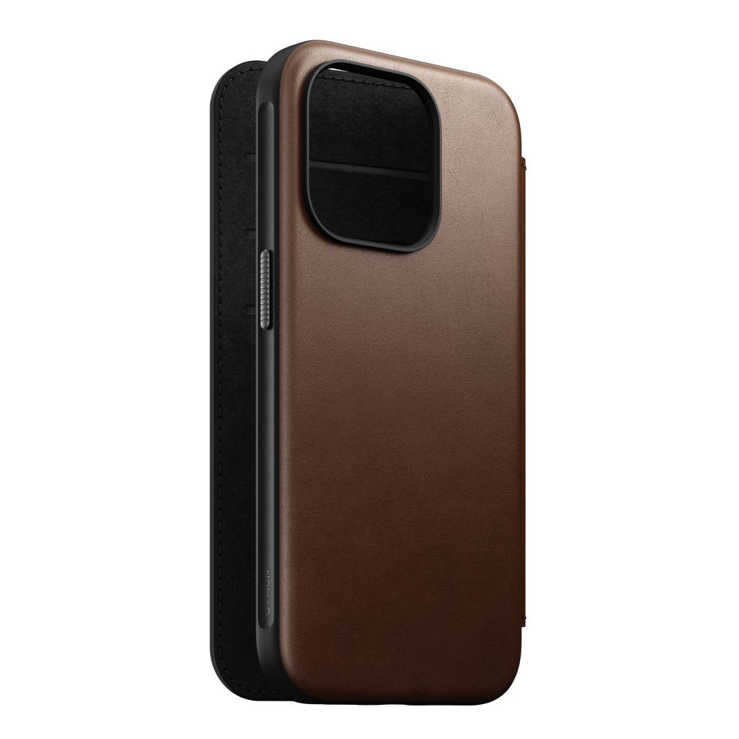 Nomad iPhone 15 Pro Modern Leather Folio Brown