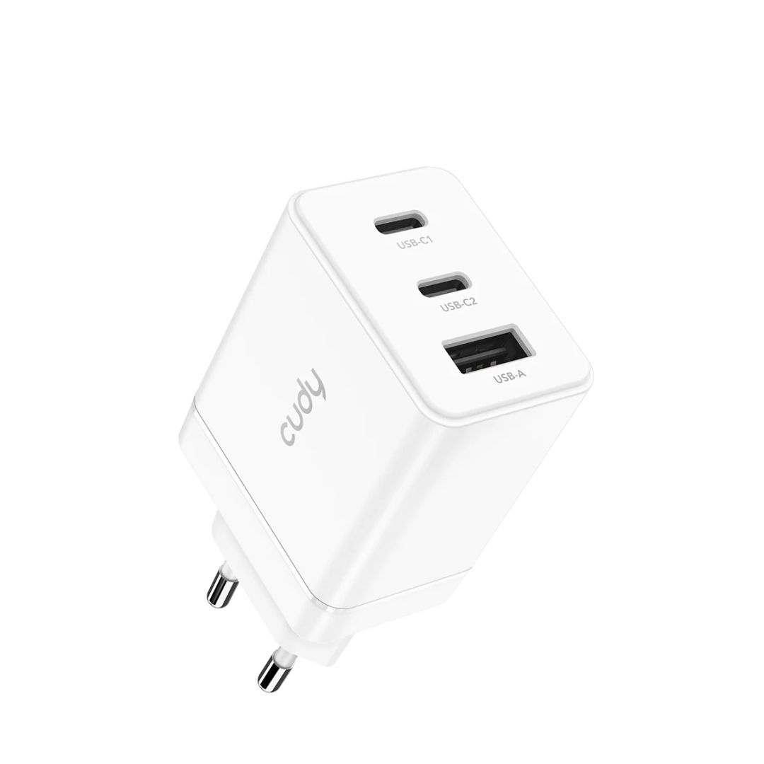 Cudy 67W 3-Port GaN Charger with EU Plug White