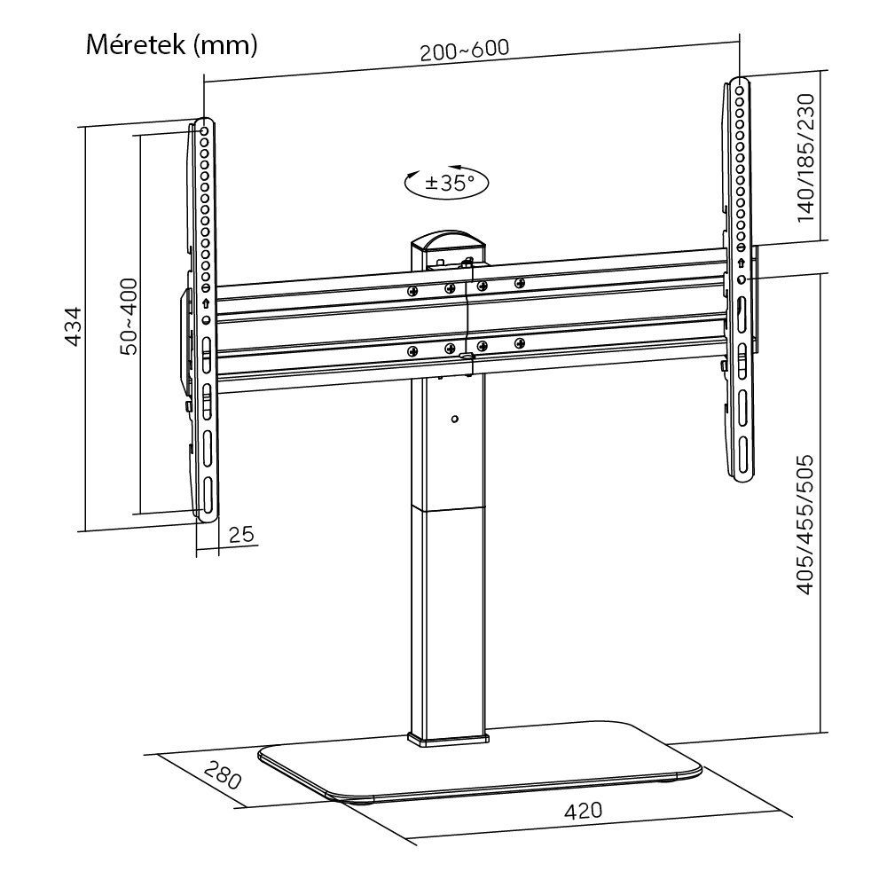 Stansson WM-3770 TV Wall mount 37"-70" Black