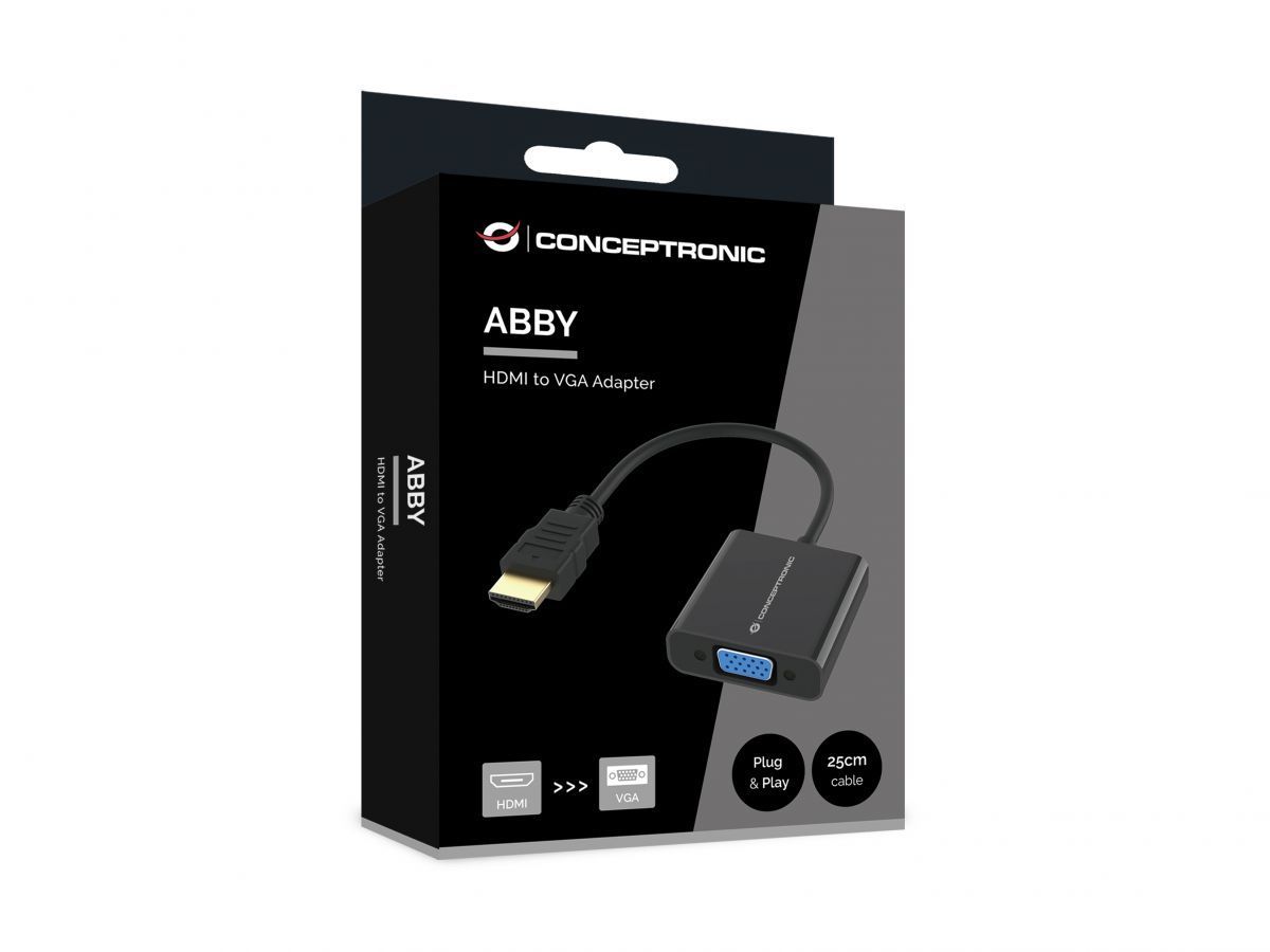 Conceptronic ABBY20B HDMI to VGA 1080P Adapter Black