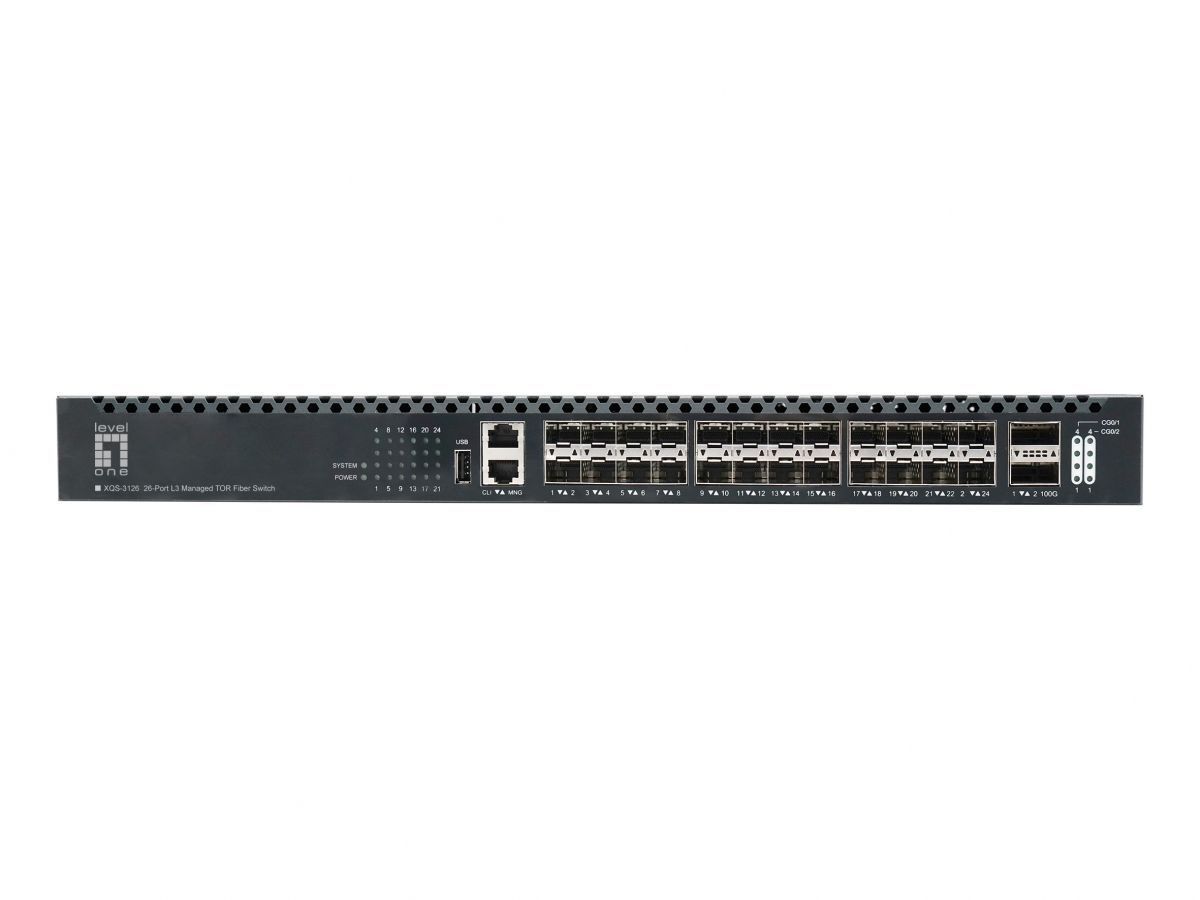 LevelOne XQS-3126 26-Port L3 Managed TOR Fiber Switch