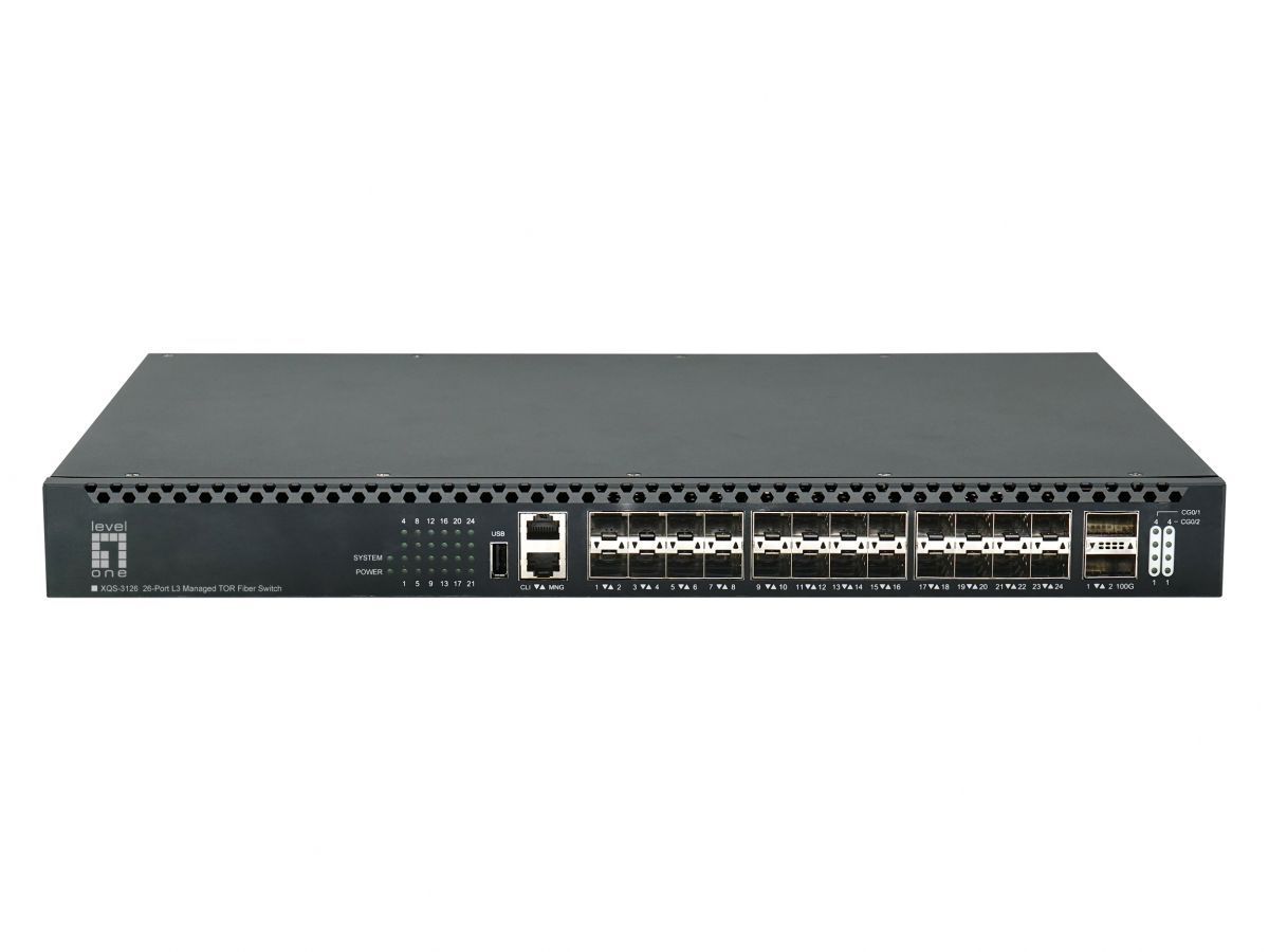 LevelOne XQS-3126 26-Port L3 Managed TOR Fiber Switch