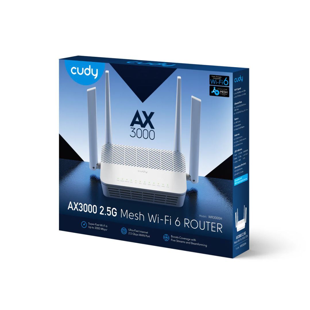 Cudy WR3000H AX3000 2.5G Dual-Band Wi-Fi 6 Mesh Router