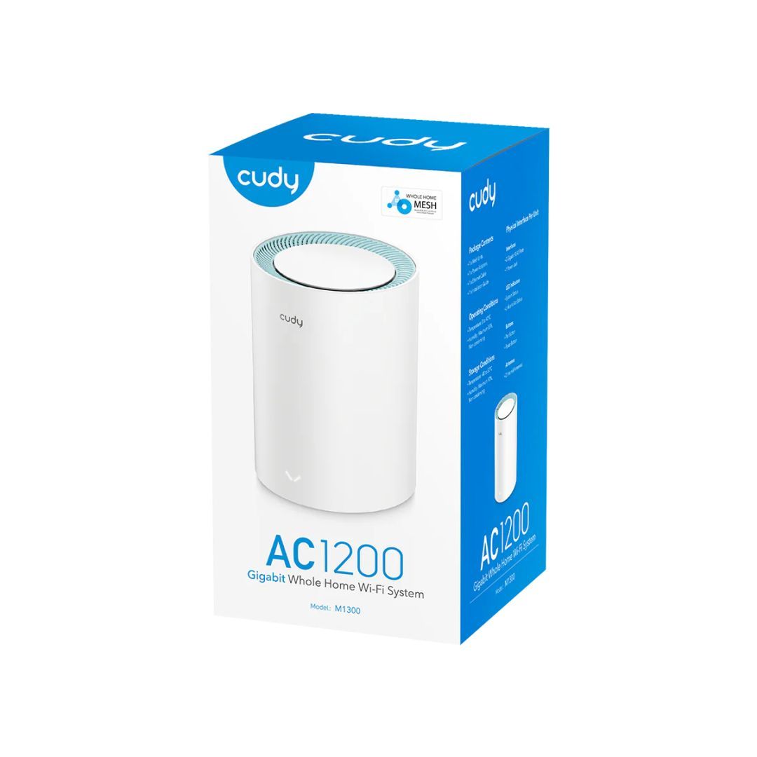 Cudy M1300 AC1200 Dual Band Whole Home Wi-Fi Mesh System (1-Pack)