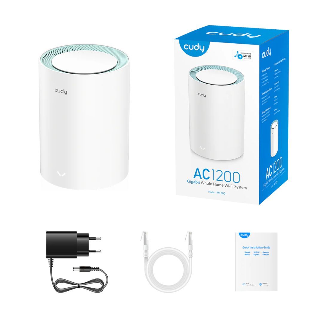 Cudy M1300 AC1200 Dual Band Whole Home Wi-Fi Mesh System (1-Pack)