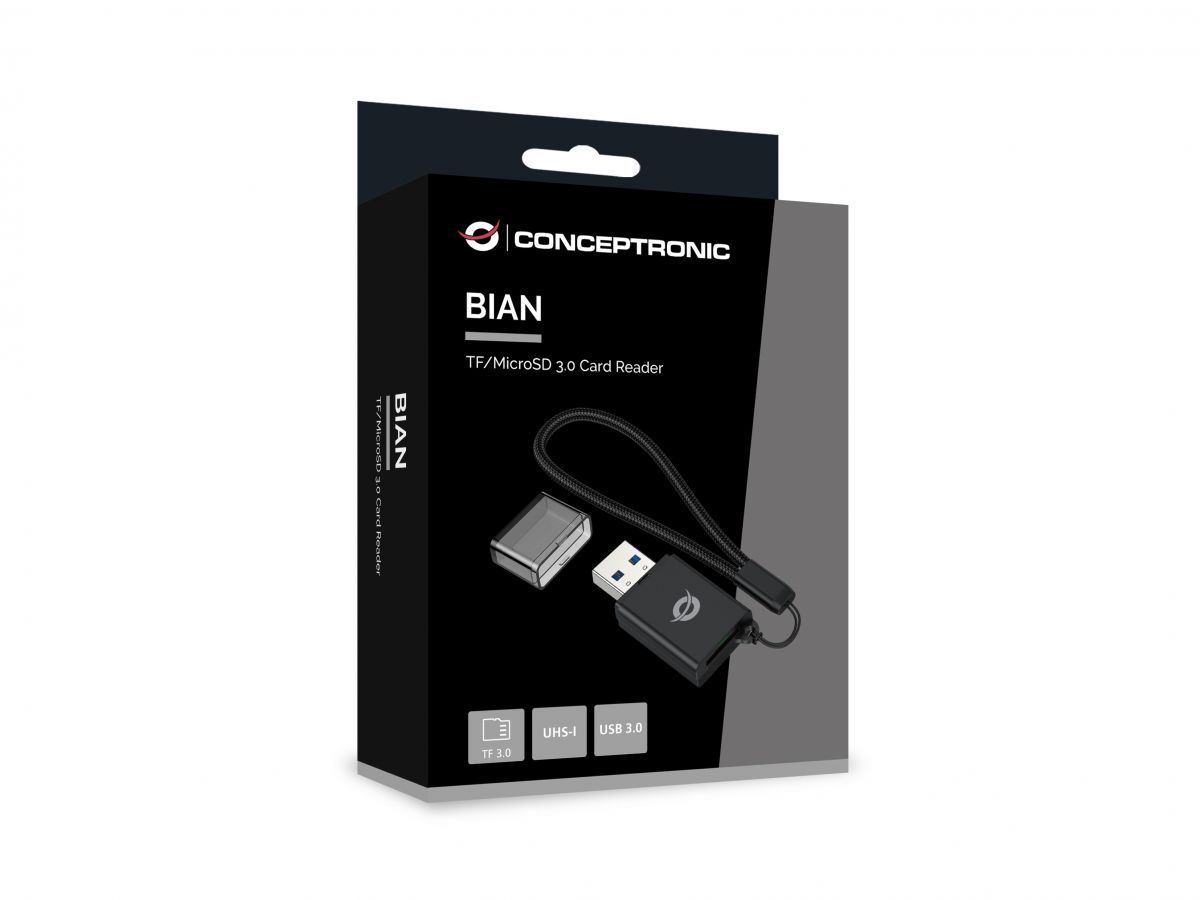 Conceptronic BIAN07B TF/MicroSD 3.0 Card Reader Black