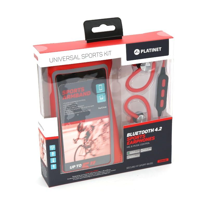 Platinet PM1075R Bluetooth Sport Headset + Arm Band Red