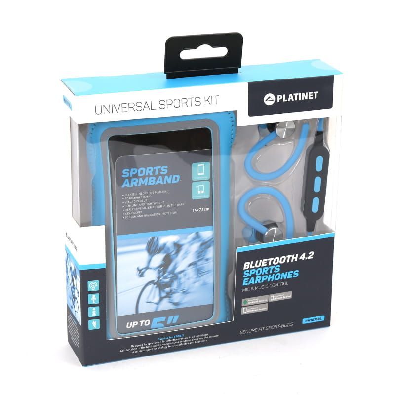 Platinet PM1075BL Bluetooth Sport Headset + Arm Band Blue