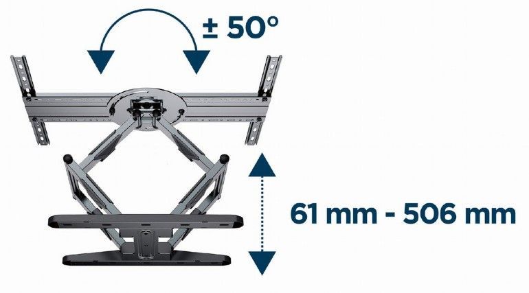 Gembird WM-80STR-01 Rotating full motion TV wall mount 40" - 80" Black