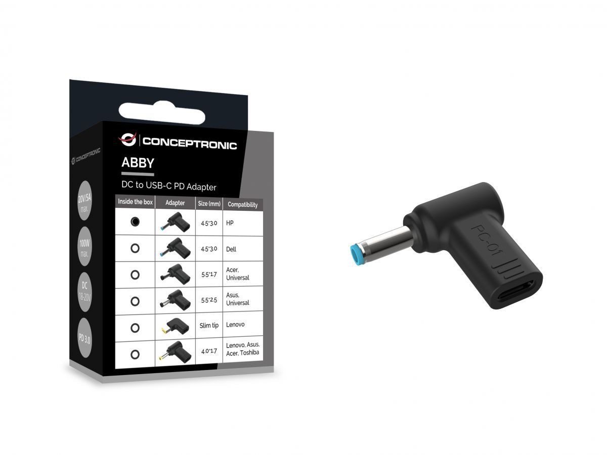 Conceptronic ABBY15PC01 DC to USB-C PD Adapter 18-20V